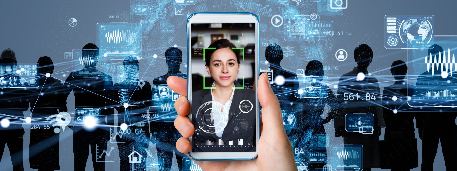 Eine Frau auf einem Smartphone-Bildschirm